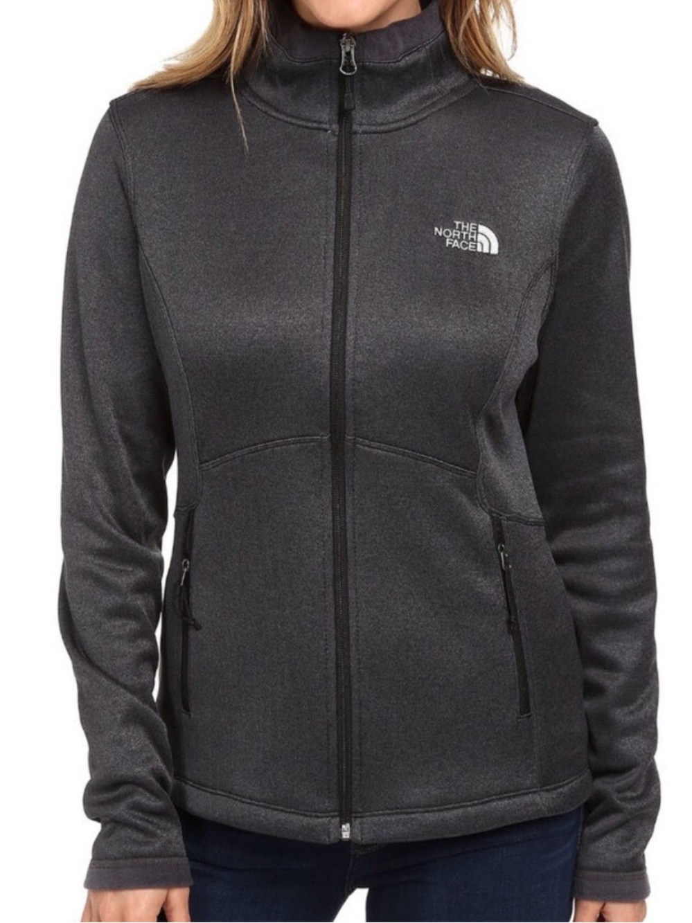 The North Face Full Zip Fleece Agave Jacket Womens Medium Gray sweatshirt M